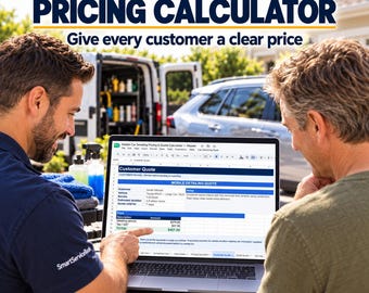 Mobile Detailing Pricing Calculator | Car Detailing Price List, Profit & Job Tracker | Google Sheets