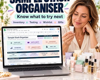 Makeup Inventory Tracker | Beauty Sample Organizer, Wishlist & Gift Planner | Google Sheets