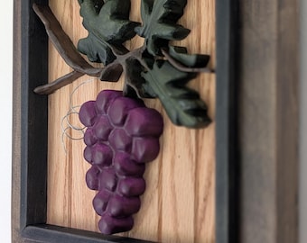 3D Grapevine Wood Wall Art on Oak