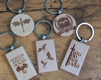 Wood Keychain – Round | Laser Engraved Fantasy, Motorcycles, Custom Designs & more