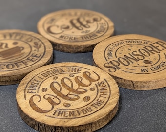 Engraved Wooden Coaster Set – Set of 4