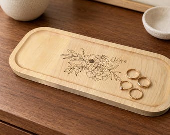 Trinket Dish – Laser Engraved Wooden Catchall