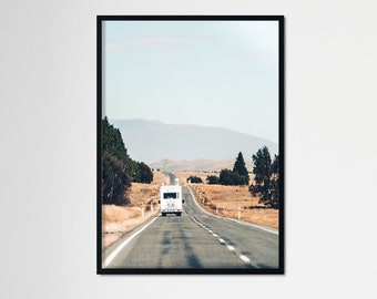 Adventure wall art, Adventure print, Road trip wall art, New Zealand print, Open road home decor, Travel print, wall art