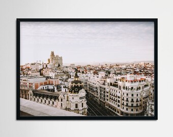 The Metropolis, Sunset, Spanish Architecture, Madrid Spain, Street Photography, Europe, Madrid Prints, Travel prints, wall art
