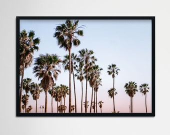 Los Angeles Print, Palm tree wall art, Palm trees, Sunset, LA sunset, California Photography, Cali Prints, Wall Art