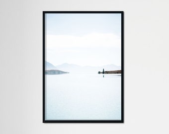 Lake Tekapo Print, New Zealand wall art, serene wall art, lake print, blue home decor, blue print, New Zealand print Vertical