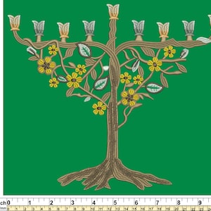Beautiful Flowers on Menorah Design