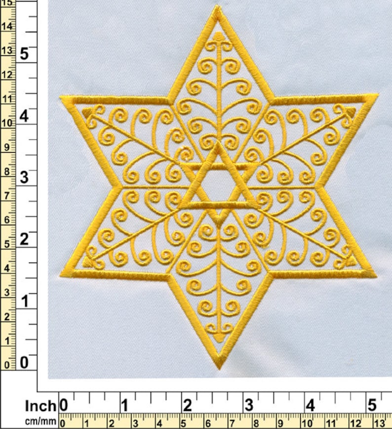 The Fancy Designed Star of David Embroidery Design Includes 3 - Etsy