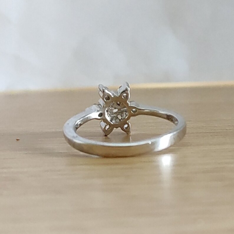 925 Sterling Silver RingFloral RingThanks Giving RingStudded with Round Diamond RingCz Diamond RingEngagement Ring