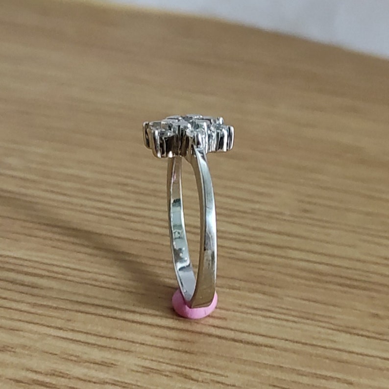 925 Sterling Silver RingFloral RingThanks Giving RingStudded with Round Diamond RingCz Diamond RingEngagement Ring