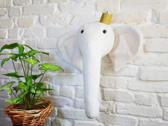 Faux Animal Head Elephant Animal Head Decor Faux Taxidermy Etsy