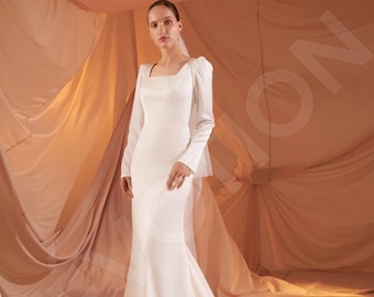 Individual size Trumpet/Mermaid silhouette Agate wedding dress. Modern style by DevotionDresses