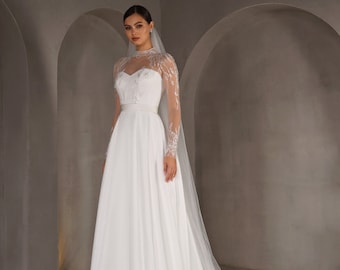 Individual size A-line silhouette Demetry wedding dress. Classic style by DevotionDresses