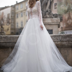 Individual size A-line silhouette Marvel wedding dress. Modern style by DevotionDresses image 3