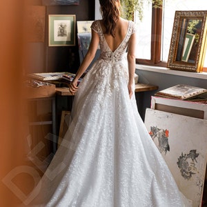 Individual size A-line silhouette Payton wedding dress. Modern style by DevotionDresses image 2