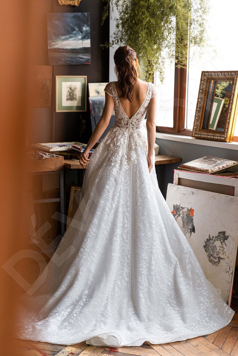 Individual size A-line silhouette Payton wedding dress. Modern style by DevotionDresses image 2