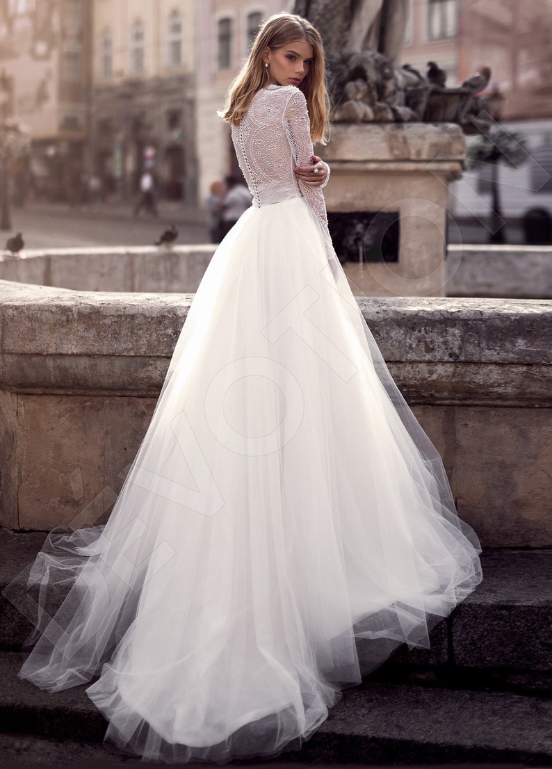 Individual size A-line silhouette Marvel wedding dress. Modern style by DevotionDresses image 2