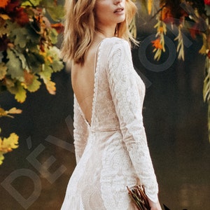 Individual size A-line silhouette Giona wedding dress. Modern style by DevotionDresses image 9