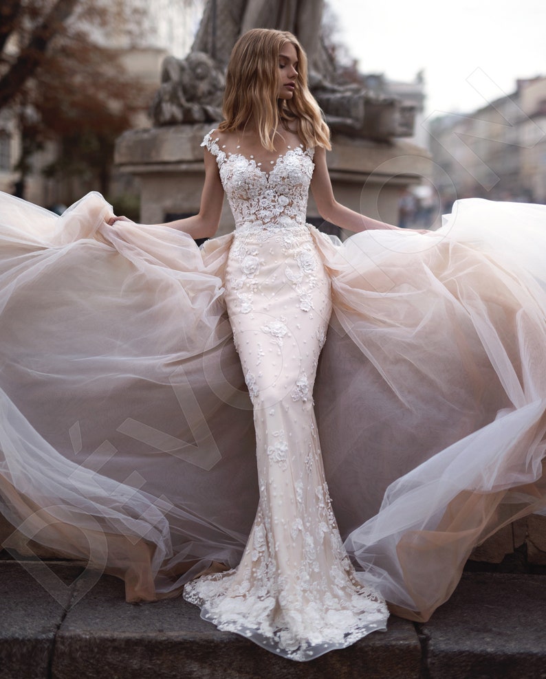 Individual size Trumpet/Mermaid silhouette Louise wedding dress. Modern style by DevotionDresses