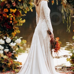 Individual size A-line silhouette Giona wedding dress. Modern style by DevotionDresses image 8