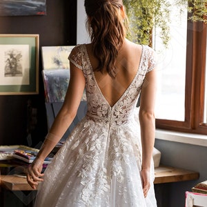 Individual size A-line silhouette Payton wedding dress. Modern style by DevotionDresses image 5