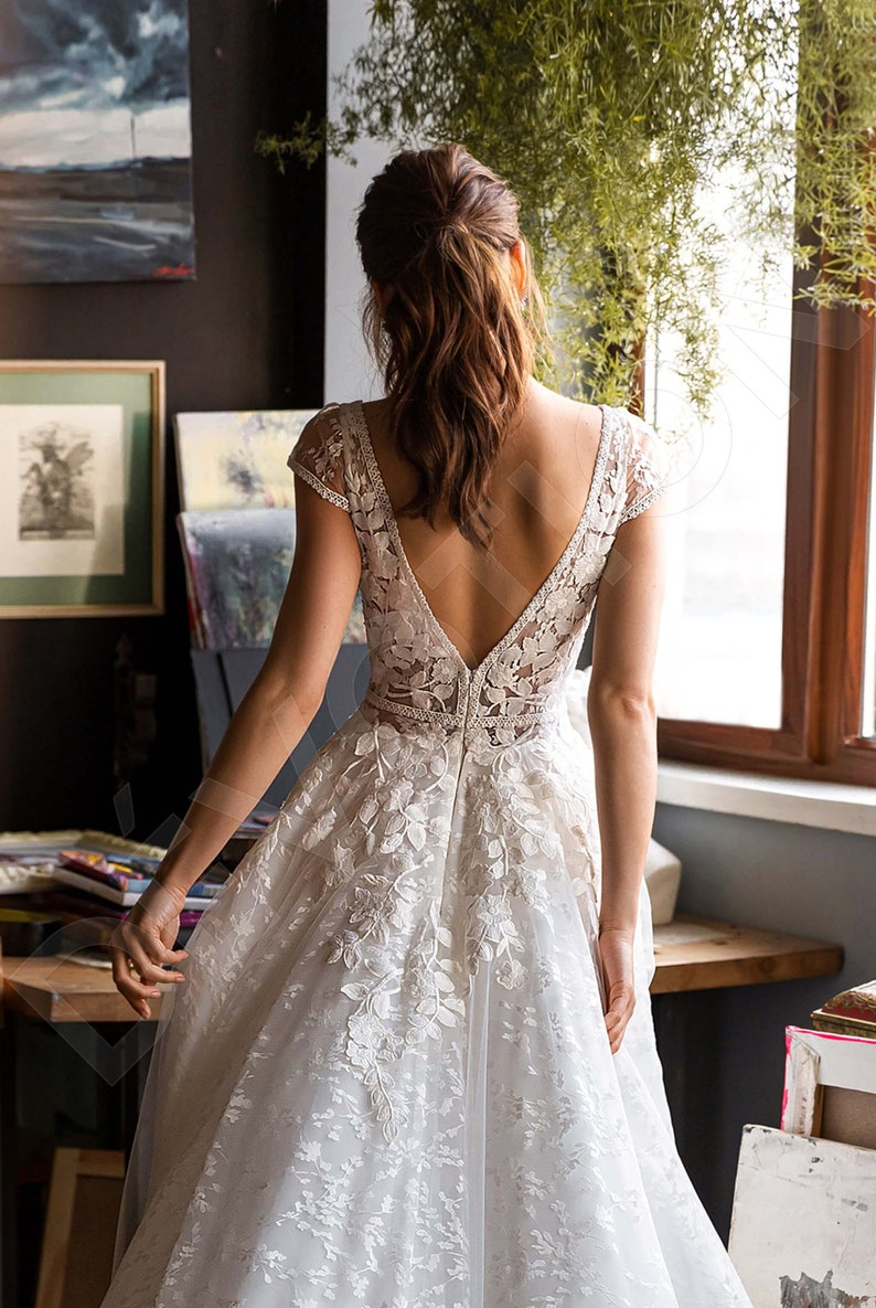 Individual size A-line silhouette Payton wedding dress. Modern style by DevotionDresses image 5