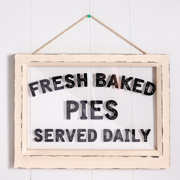 Fresh Baked Pies Served Daily Wood Kitchen Sign, Farmhouse Decorative Wooden Signs, Wall Decor For Home and Bakery 11x15"