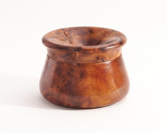 Thuya Wood Burl gesneden asbak - decoratieve handgemaakte Thuja Burl houten asbak - cadeau voor hem