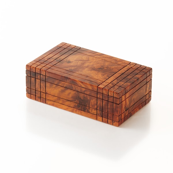Thuya Wood Japanese-Style Secret Box - Wood Burl Puzzle Box TILAS.