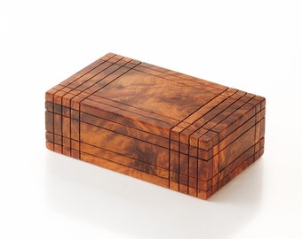 Thuya Wood Japanese-Style Secret Box - Wood Burl Puzzle Box TILAS.