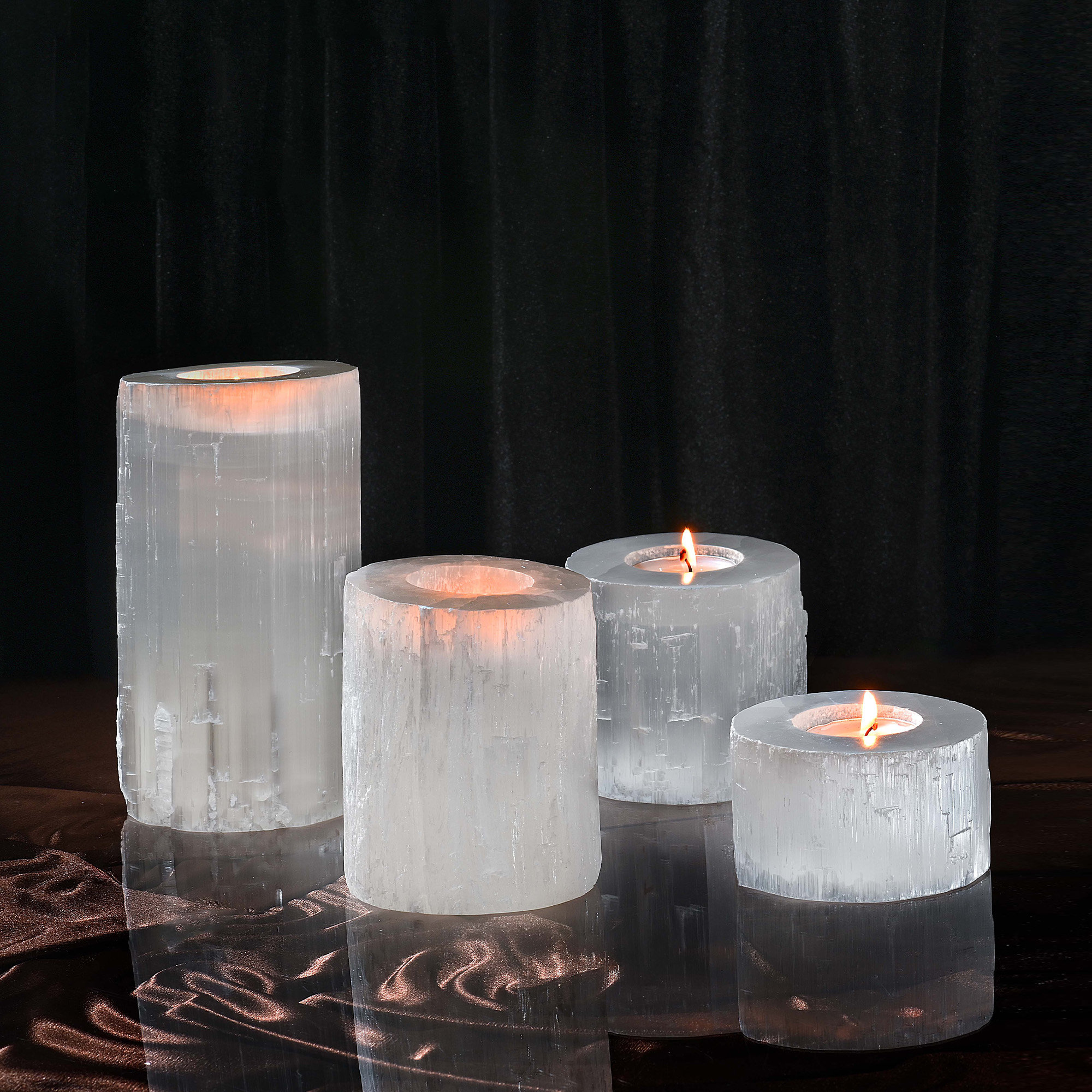 NATURAL SOLUTION Selenite Crystal Candle Holder, Tealight Candle Holder  Cup, 1 - Foods Co.