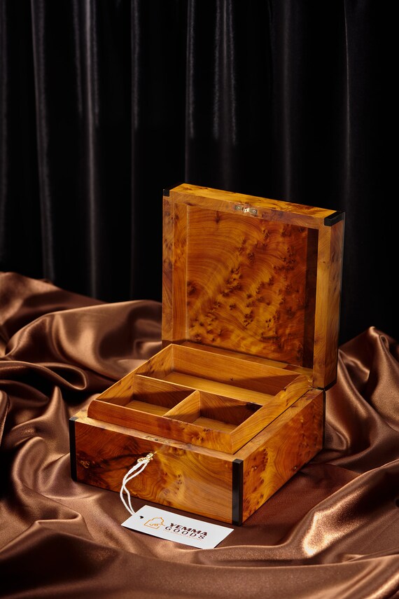 Scatola Porta Orologi In Pelle Con 10 Scomparti E Cassetto - Organizer Per Collezioni Di Lusso - Foto 2