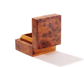 Yemma Goods Handemade Thuya Wood Burl Wooden Ring Box