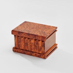 Boîte secrète en bois de loupe de thuya faite main, bibelot souvenir secret traditionnel marocain, boîte puzzle USB, boîte mystère bijoux - Cadeau pour enfant
