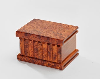 Handmade Thuya Burl Wooden Secret Box, Moroccan Traditional Secret Keepsake Trinket, USB Puzzle Box, Jewelry Mystery Box - Gift For Kids