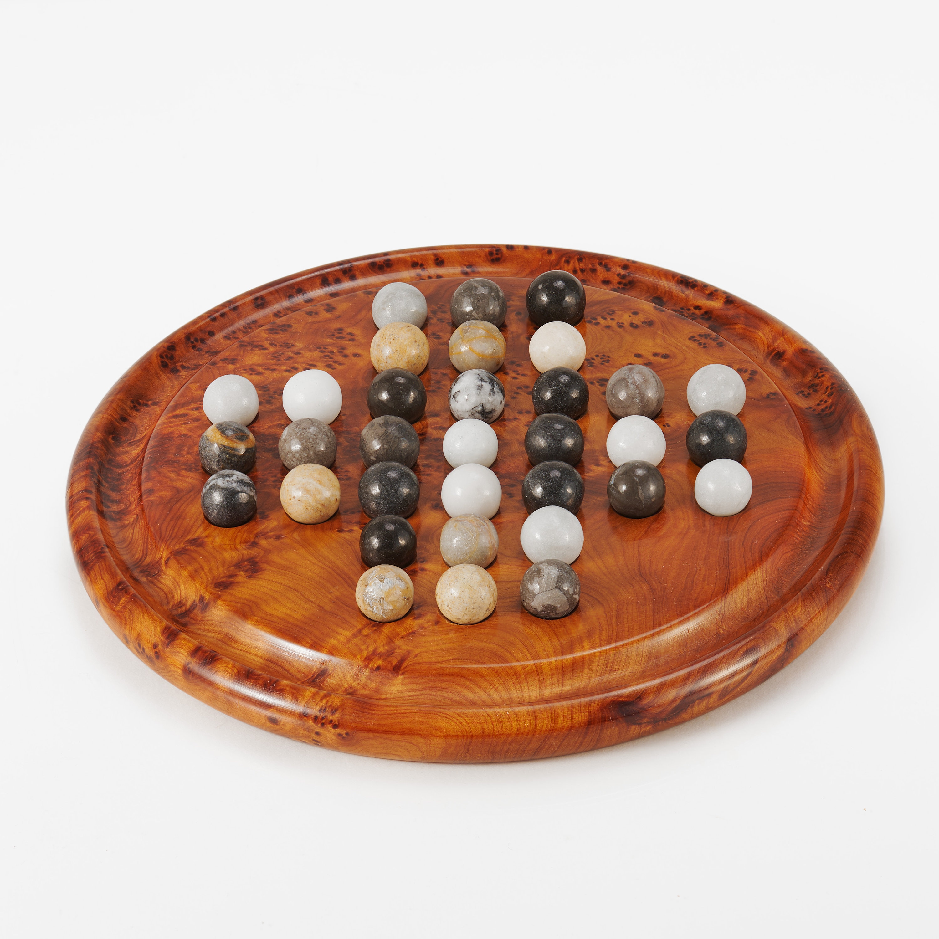 Solitaire Objects Handcrafted Thuya Wood Solitaire Game With Marble Balls - Etsy