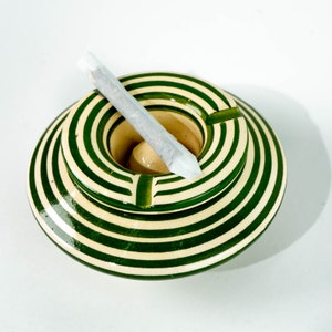 Handmade Moroccan Ceramic Ashtray Decorative Clay Ashtray Ashtray with Lid, Vintage Ashtray, Ash Tray with Lid Multiple Colors Green