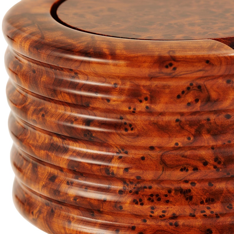 Decorative Thuya Wood Burl Veneer Coasters For Coffee Table and Home Decor Yemma Goods image 3