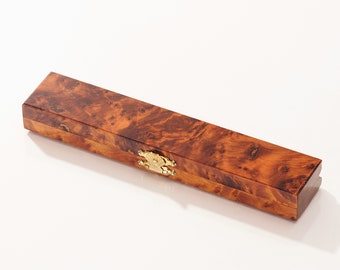 Wood Burl Pencil Case - 1 & 2 pen slots