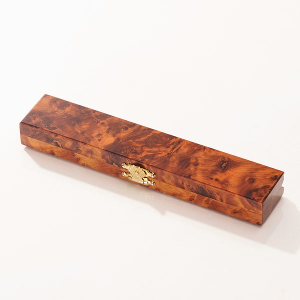 Wood Burl Pencil Case - 1 & 2 pen slots