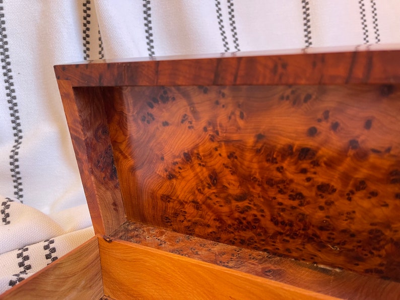 thuya wooden burl handcrafted trinket box