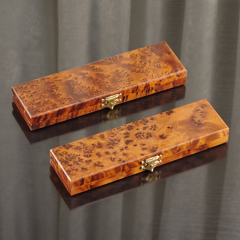 Wood Burl Pencil Case 1 & 2 pen slots image 9