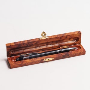Étui à crayons en loupe de bois 1 et 2 emplacements pour stylo image 2