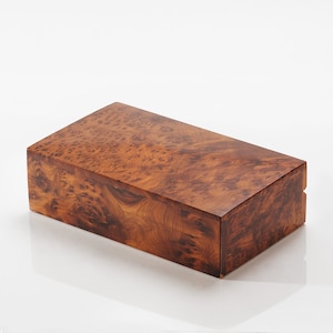 Handmade Wood Burl Hinged Keepsake Box Thuya Wood Burl image 1