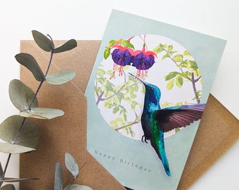 Greetings Card Set - Birds & Flowers