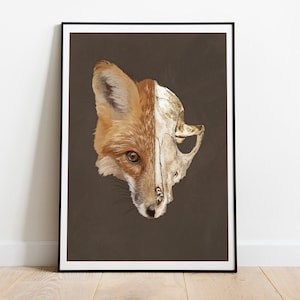 Fox Skull Illustration Print