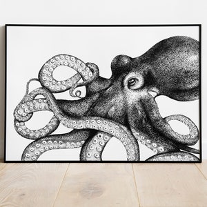 Octopus Dotwork Illustration Print