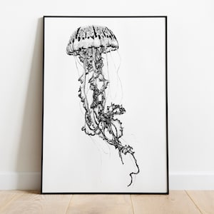 Jellyfish Dotwork Illustration Print