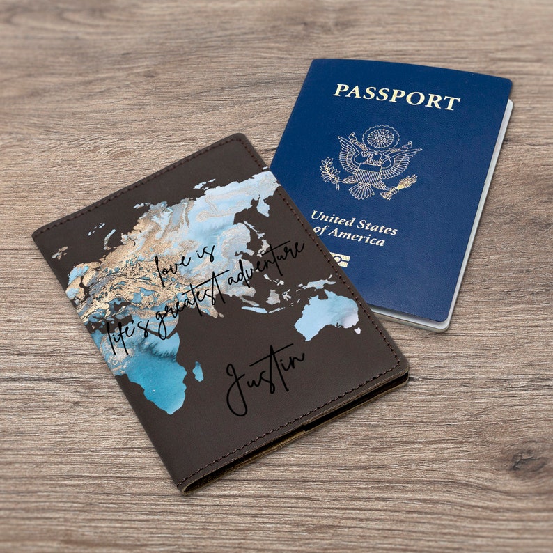 His and hers Passport cover Passport cover map Blue marble Etsy