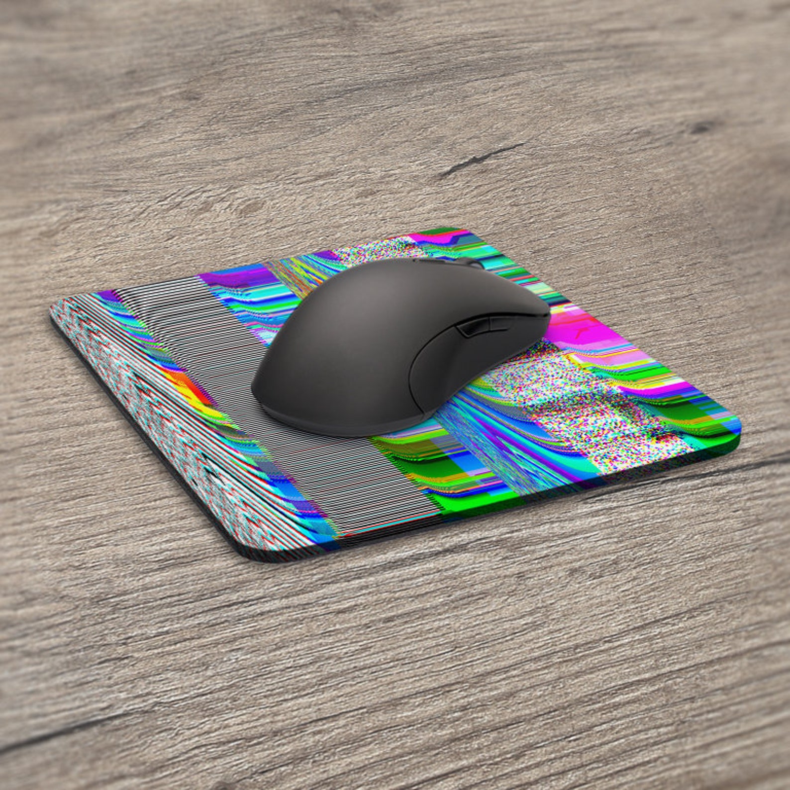 Mousepad rainbow Glitch Cool cover Mouse mat Mousepads Etsy